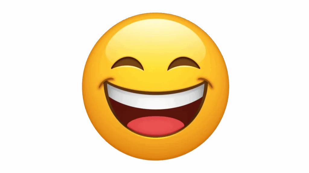 Lachendes Emoji als Platzhalter für ein Teamfoto